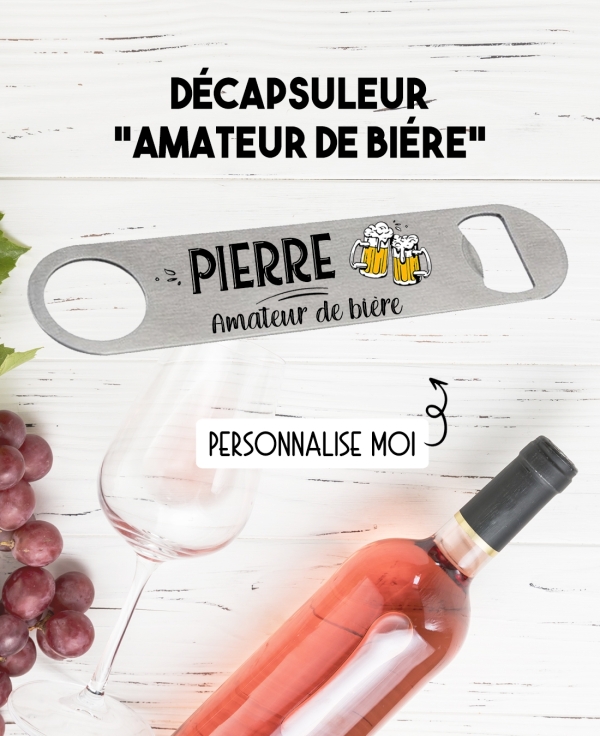 Décapsuleur "Amateur de bière" - personnalisable. Décapsuleur personnalisé. cadeau Décapsuleur. cadeau biére homme