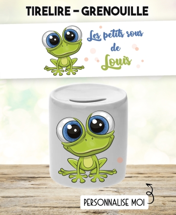 Tirelire personnalisable modèle Grenouille. Tirelire enfant