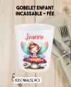 Gobelet enfant personnalisé en plastique fée. verre plastique prénom. verre enfant personnalisé. gobelet fée plastique.