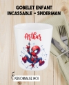 Gobelet enfant personnalisé en plastique spiderman. verre plastique prénom. verre enfant pirate personnalisé. gobelet plastique.