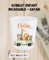 Gobelet enfant personnalisé en plastique safari. verre plastique prénom. verre enfant pirate personnalisé. gobelet plastique.