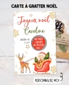 Carte à gratter père noel pour annonce ou demande originale - noël. carte annonce noël. carte surprise noël. carte cadeau noël