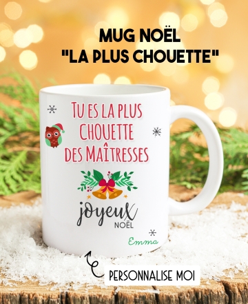 Mug Joyeux Noël personnalisable - Couronne de Noël. mug Noël. cadeau Noël. surprise Noël