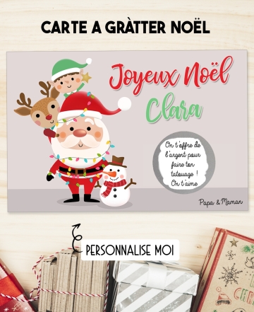 Carte à gratter Joyeux Noël. carte Joyeux Noël. carte cadeau Joyeux Noël. carte surprise noël