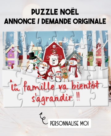 Puzzle spécial noël personnalisable - annonce ou demande originale. puzzle cadeau noël . surprise noël