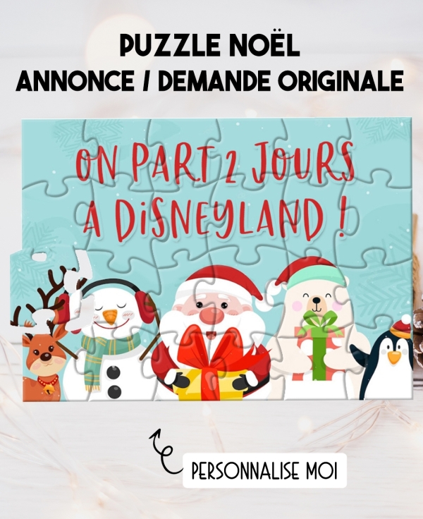 Puzzle spécial noël. cadeau noël. puzzle noël. puzzle disneyland. cadeau noël. surprise noël
