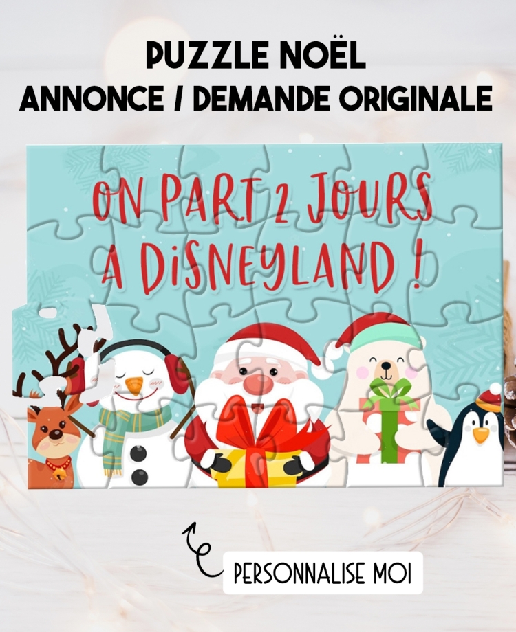 Puzzle spécial noël. cadeau noël. puzzle noël. puzzle disneyland. cadeau noël. surprise noël