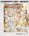 Calendrier de l’avent à gratter pour amoureux. cadeau personnaliser calendrier noël. calendrier avent couple
