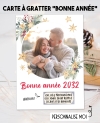 Carte à gratter bonne année avec photo. bonne année. carte bonne année. carte meilleurs voeux. carte gratter voeux
