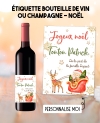 Etiquette bouteille de vin ou champagne noël. Etiquette noël. Etiquette père noël. étiquette cadeau noël