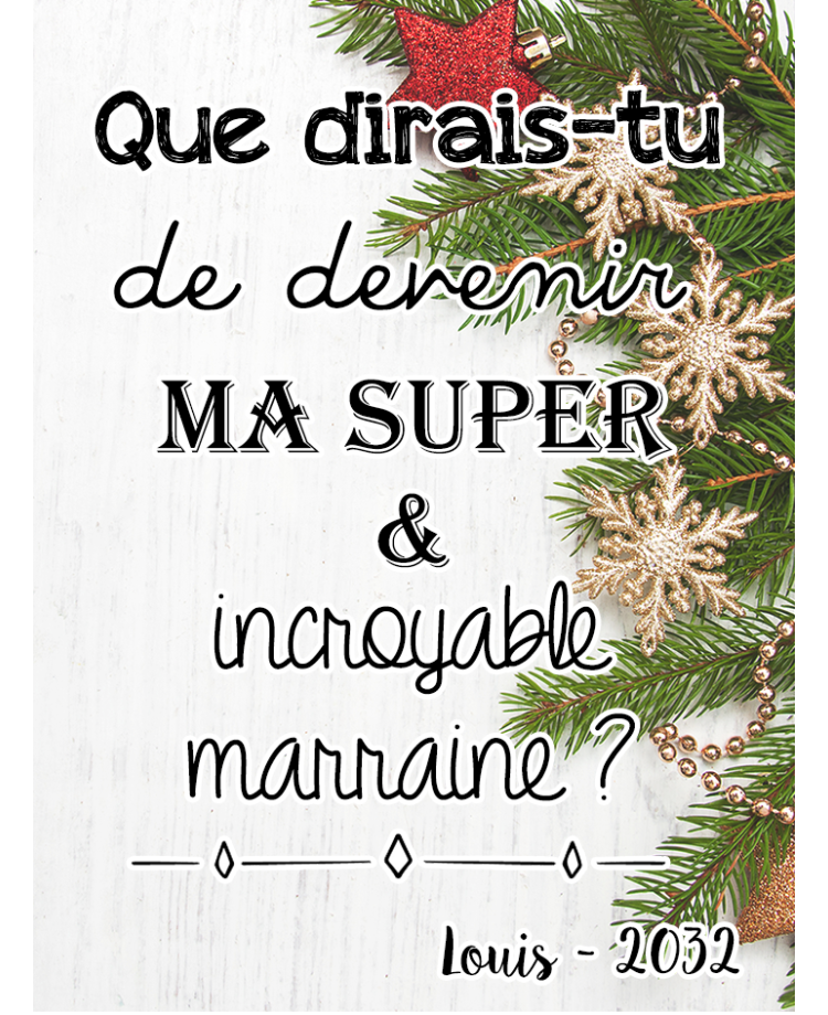 demande marraine. demande parrain. demande noël. cadeau noël