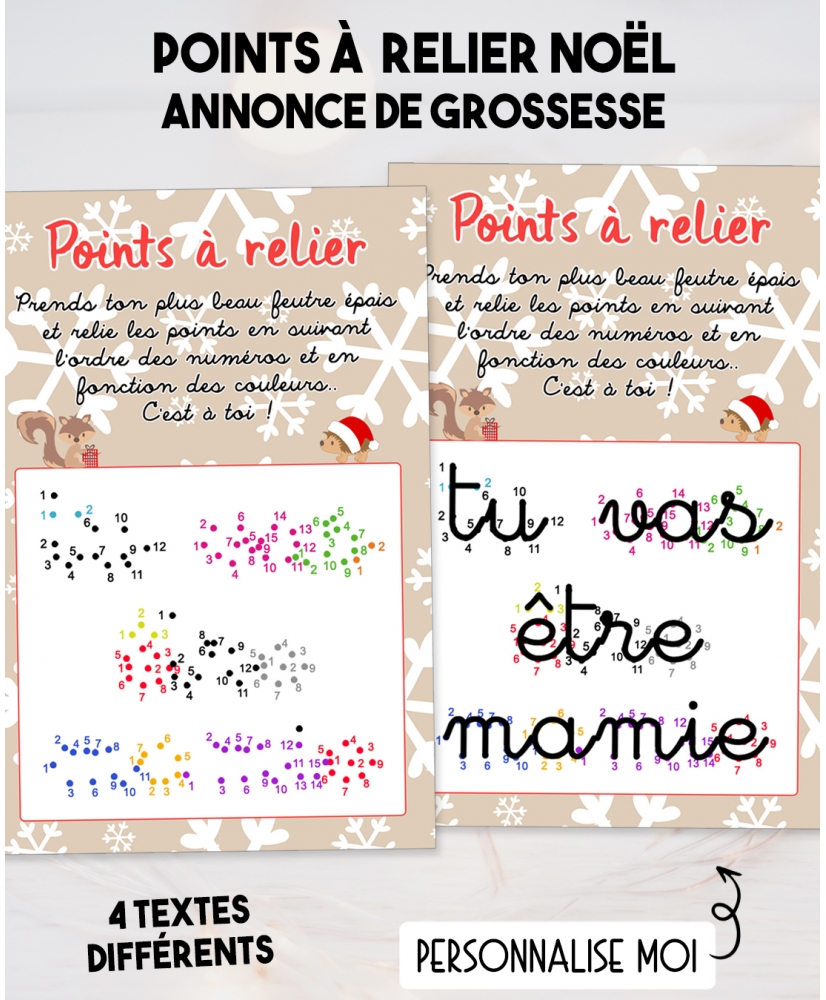 Points à relier spécial Noël pour annonce de grossesse originale