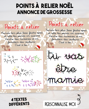 Points à relier spécial Noël pour annonce de grossesse originale