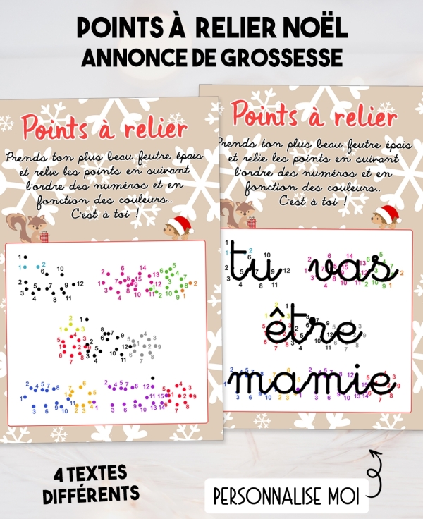 Points à relier spécial Noël pour annonce de grossesse originale