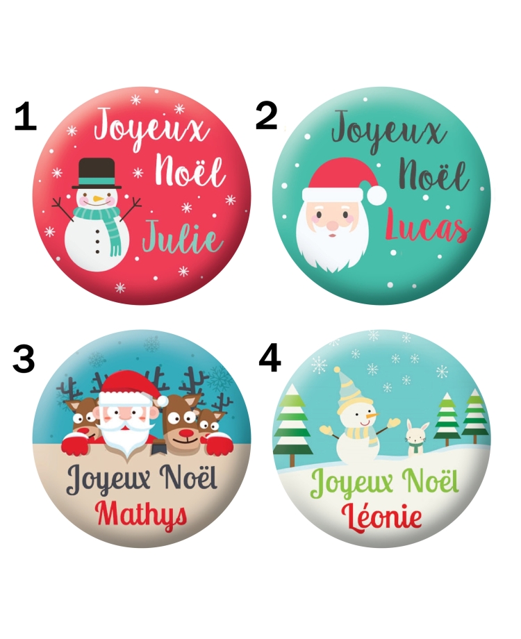 Badge noël à personnaliser. cadeau noël. magnet noël. porte clé noël. cadeau noël