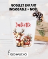 Gobelet enfant personnalisé en plastique père noël. verre plastique prénom. verre enfant personnalisé. gobelet noël plastique