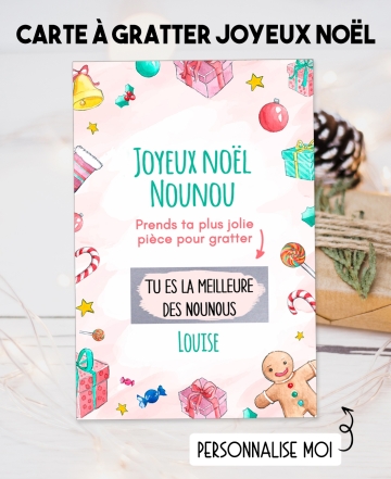 Carte à gratter noël ATSEM, Maîtresse, Nounou. carte noël cadeau