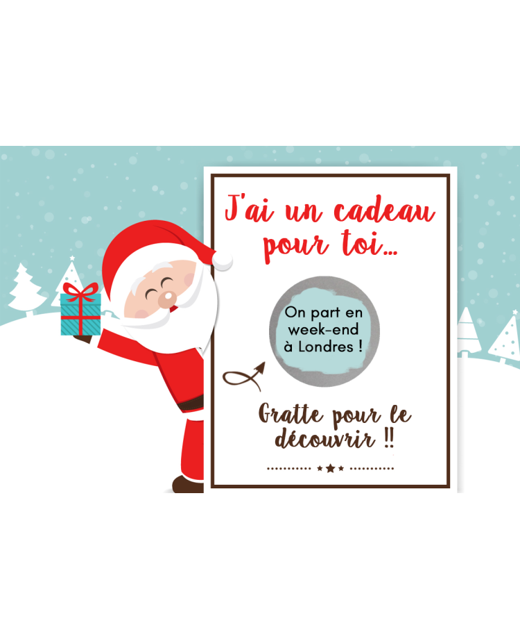 Carte à gratter Joyeux Noël. carte Joyeux Noël. carte cadeau Joyeux Noël. carte surprise noël