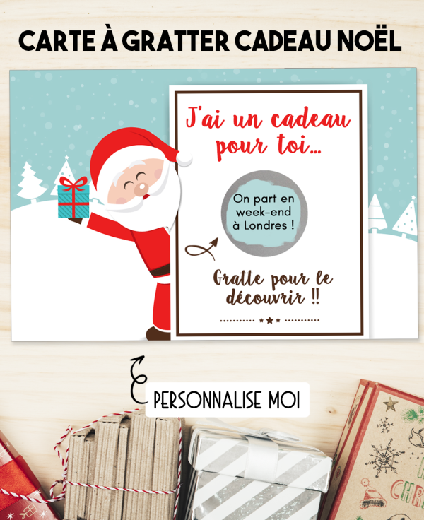 Carte à gratter Joyeux Noël. carte Joyeux Noël. carte cadeau Joyeux Noël. carte surprise noël