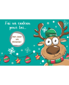 Carte à gratter Joyeux Noël. carte Joyeux Noël cerf. carte cadeau Joyeux Noël. carte surprise noël