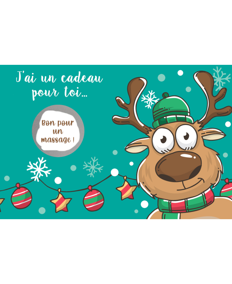 Carte à gratter Joyeux Noël. carte Joyeux Noël cerf. carte cadeau Joyeux Noël. carte surprise noël