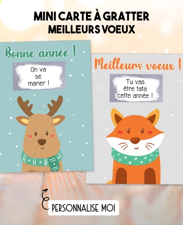 Carte à gratter Meilleurs voeux. annonce Meilleurs voeux. carte bonne année