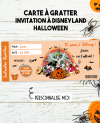 carte disneyland halloween. carte gratter disneyland. invitation disneyland halloween. voyage à eurodisney