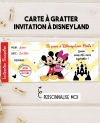 Carte à gratter. carte disneyland. carte gratter disneyland. invitation disneyland. voyage à eurodisney