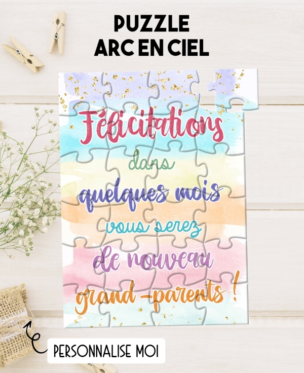 puzzle surprise. puzzle arc ciel. puzzle maitresse. puzzle cadeau. cadeau original. cadeau anniversaire. cadeau témoin