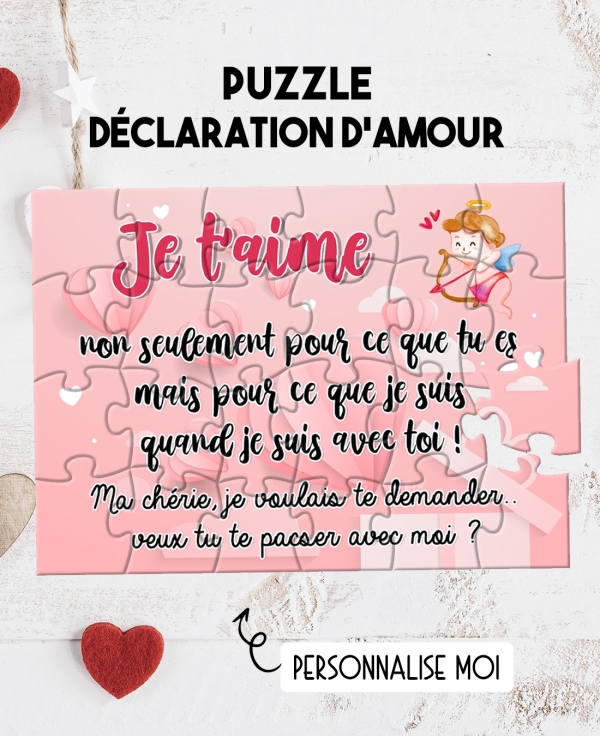Puzzle amour. demande pacs original. amour saint valentin. cadeau saint valentin. cadeau amour. cadeau pacs. cadeau saint valent