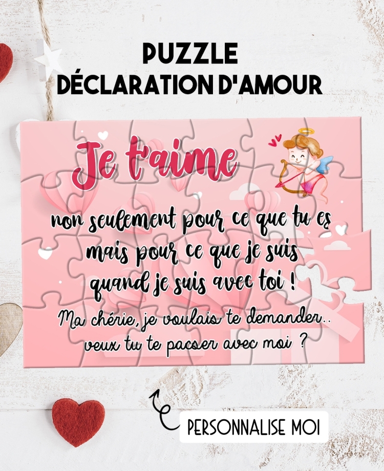 Puzzle amour. demande pacs original. amour saint valentin. cadeau saint valentin. cadeau amour. cadeau pacs. cadeau saint valent