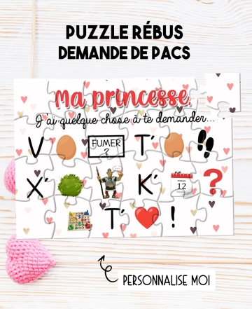 Puzzle rébus amour pour demande de pacs. demande pacs originale. rébus demande pacs. puzzle demande pacs