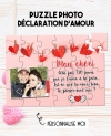 Puzzle amour avec photo pour demande en mariage ou pacs. demande mariage originale. demande pacs originale. declarer amour