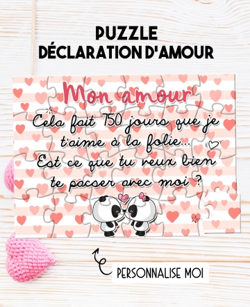 Puzzle amour pour demande en mariage ou pacs. puzzle demande pacs. demande mariage originale. cadeau pacs