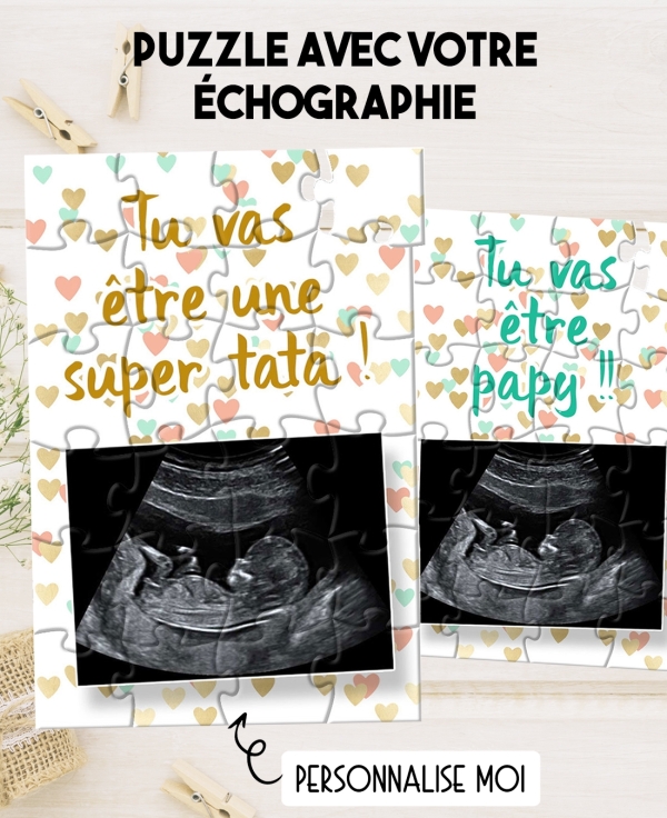 Puzzle annonce de grossesse avec votre échogse.raphie. annonce grossesse originale. annonce grossesse sympa. échographie