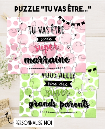 Annonce grossesse originale. puzzle annonce originale. annonce papy. annonce mamie. annonce bébé.