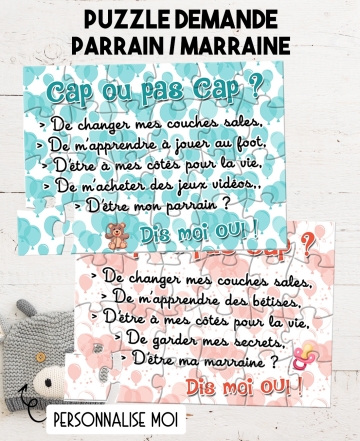 demande parrain marraine. cadeau parrain marraine. veux tu etre mon parrain. puzzle parrain. puzzle marraine