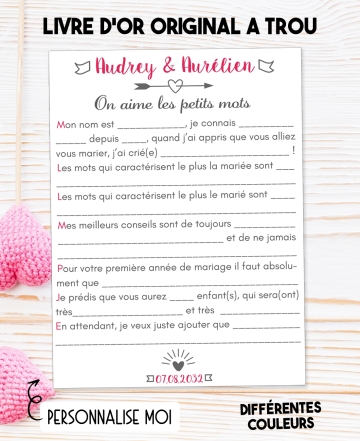 Livre d'or à trou pour mariage. mariage livre d'or. mariage mot invité. déco mariage. mariage original