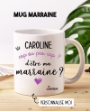 Mug demande marraine. mug cap ou pas cap marraine. demande marraine originale. cadeau marraine
