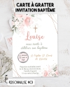 carte invitation bapteme fille. carte baptême. carte religion enfant. carte baptême. bapteme rose. carte invitation gratter.