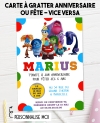 invitation anniversaire, carte à gratter, thème Vice Versa, fête enfant, invitation originale, anniversaire enfant