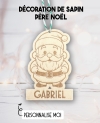 Décoration Père noël bois. Décoration Sapin famille. décoration noël bois personnalisée. Boule noël prénom