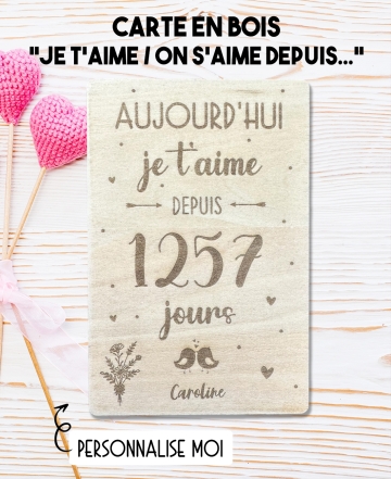 carte bois amoureux. carte bois original saint valentin. carte bois je t'aime. carte bois amoureux. carte déclaration amour.