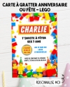 carte invitation. carte fête Lego. carte anniversaire Lego. anniversaire Lego. carte gratter Lego.