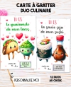 carte duo culinaire. carte original amoureux. Carte avocat amoureux. carte tacos love.