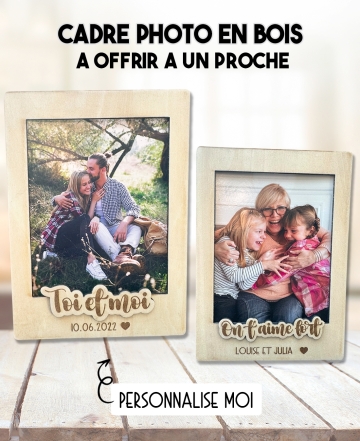 Cadre photo en bois pour encadrer vos plus beaux souvenirs. cadre photo original. cadeau unique. cadeau personnalisé