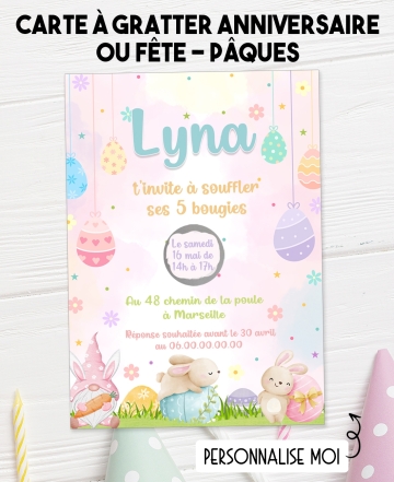 carte invitation pâques. carte fête pâques. carte anniversaire pâques. anniversaire pâques. carte invitation gratter.