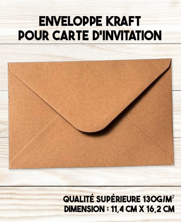 Enveloppe kraft pour carte d'invitati