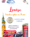 carte invitation londres. carte fête fille. carte anniversaire londres. anniversaire fille. carte invitation gratter.