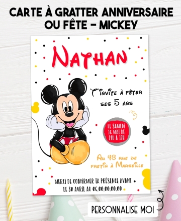 carte invitation. carte fête Mickey. carte anniversaire Mickey. anniversaire Lego. carte gratter Mickey.